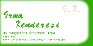 irma kenderesi business card